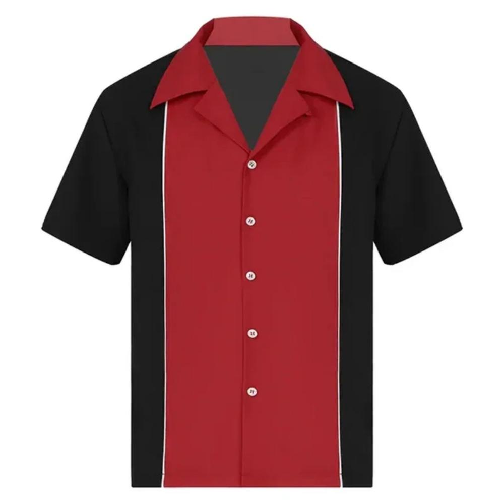 Men's Stripes 3D Printed Shirt Contrast Color Casual Hawaiian Beach Shirt Men's Simple Business Casual Fashion Top Men Clothing