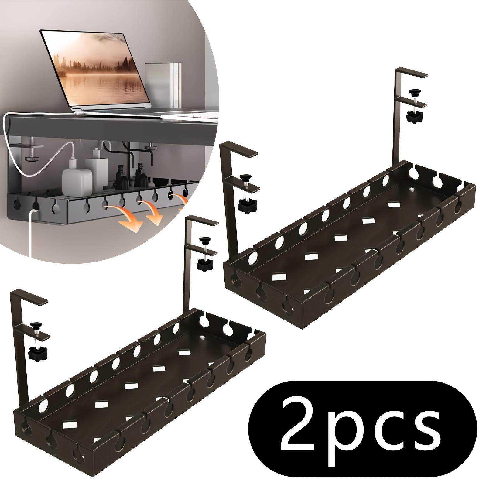 

Two-Piece Under-Desk Cable Organizer - Durable Design, No Drilling Required, Compact Cable Storage Solution, Easy To Assemble, Suitable For Home Color A