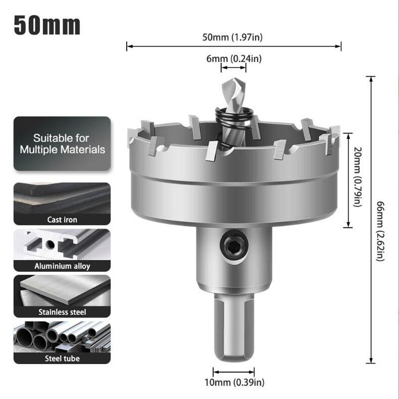 Carbide Tip Drill Bit Hole Saw 15-100mm Drill Bit Hole Saw Cutter For Stainless Steel Metal Alloy Drilling