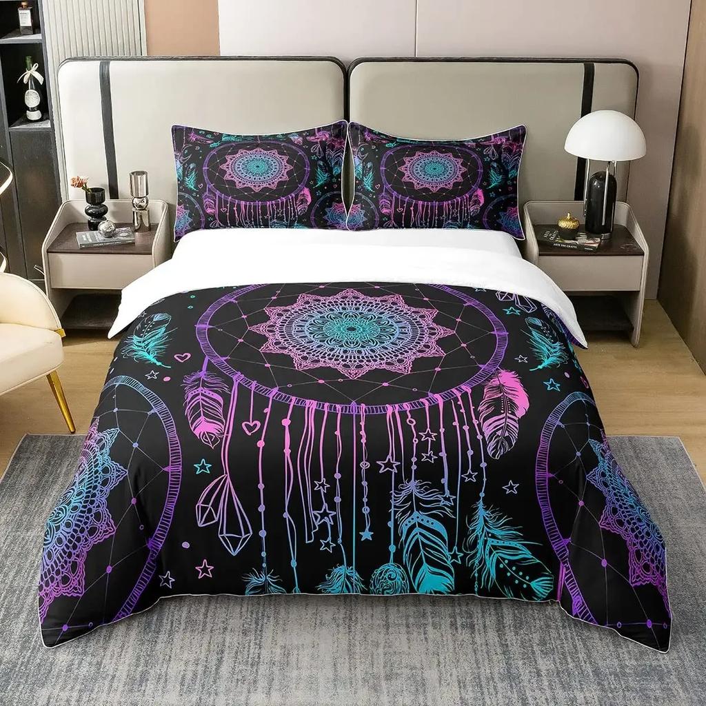 Comforter Dreamcatcher Boho Colorful Dream Catcher Bedding Set Girls Children Women Bedroom Decor Queen
