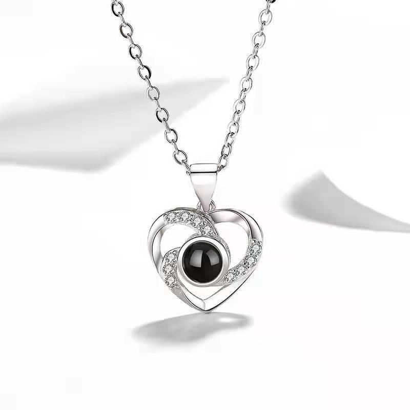 100 Language 'I Love You' Projection Pendant Necklace - Deer Design Birthday Gift for Women