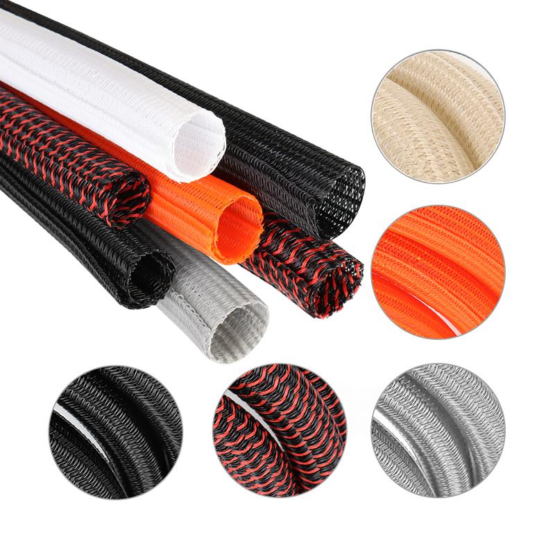 Αυτο-κλεινόμενο Πλεγμένο Μανίκι 5 8 10 13 16 19 25 32mm PET Μονωμένο Κάλυμμα Καλωδίων για Υπολογιστή TV Καλώδιο Προστασίας Κάλυμμα Περιτύλιξης Γραμμής