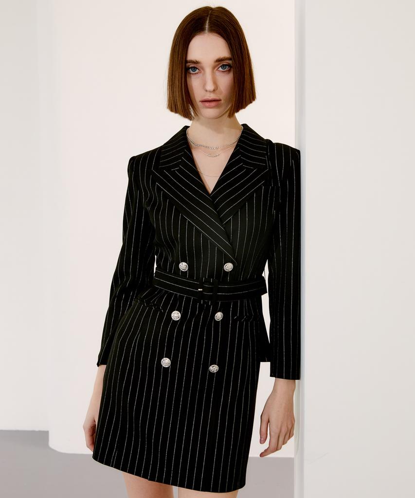 Chaenyuyog Vivi Tailored Jacket Dress [Black Gold]