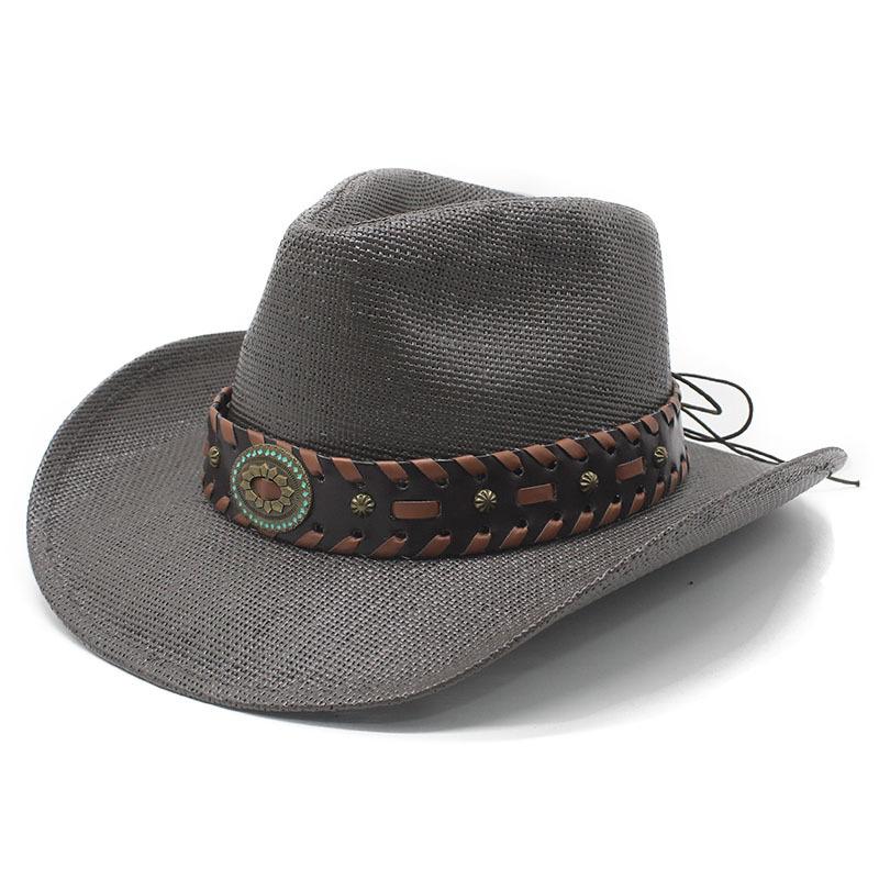 Men's and Women's Fashion Big-brimmed Top Hat Plus Hard-top Denim Straw Hat Sunshade Beach Hat