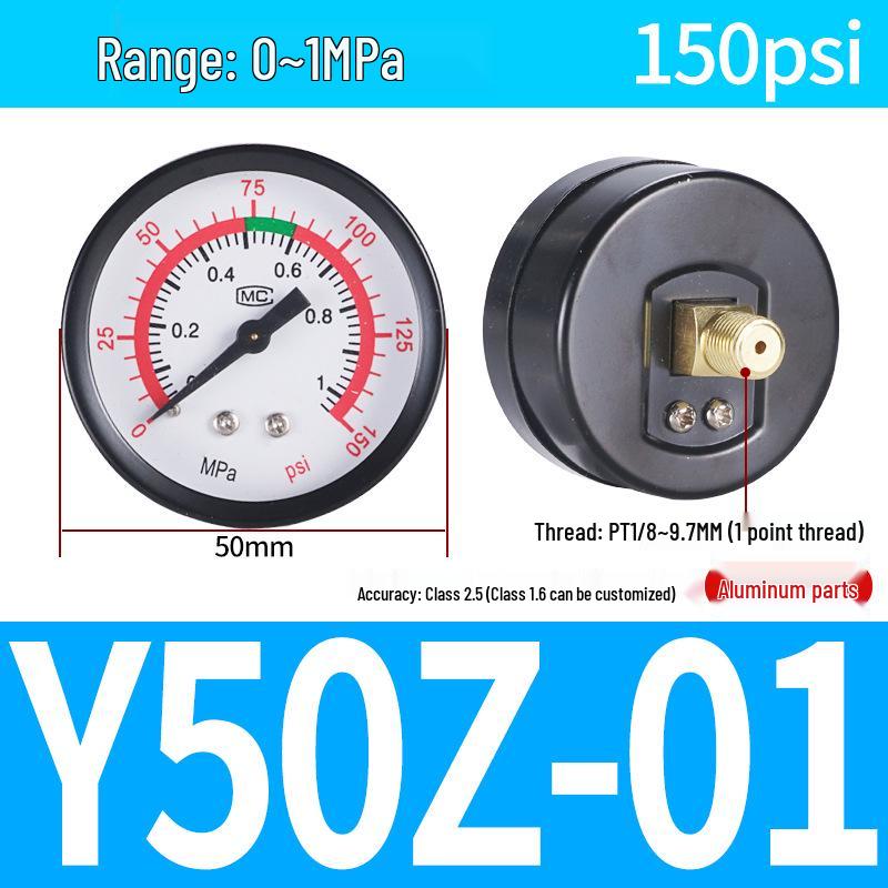 Axial Air Pressure Gauge with Edge Y40/Y50 PSI Radial Regulator