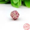 Real 100% 925 Sterling Silver Colorful Rainbow Pendant & Dream Catcher Heart Charm Fit Fashion 3mm Bracelet Romantic Gift