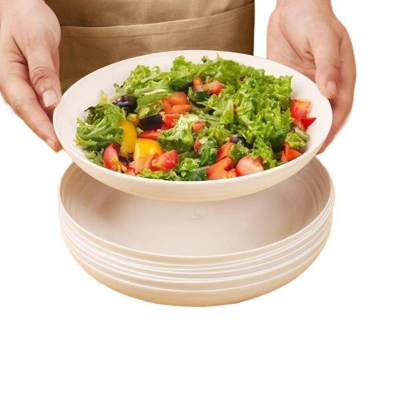 Eco-friendly Thickened Rice Husk Disposable Plates (Food Grade, High Temp Resistant) for BBQ, Banquets, Dinner, Tableware, and Fruit.