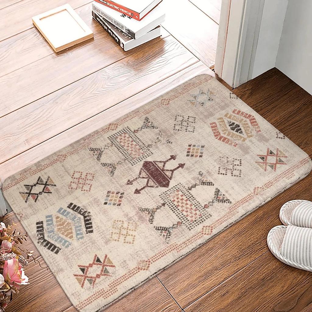 Retro Moroccan Style Carpet Front Door Floor Entrance Non Slip Floor Mat Ethnic Art Kitchen Bathroom Door Mat Bathroom Carpet