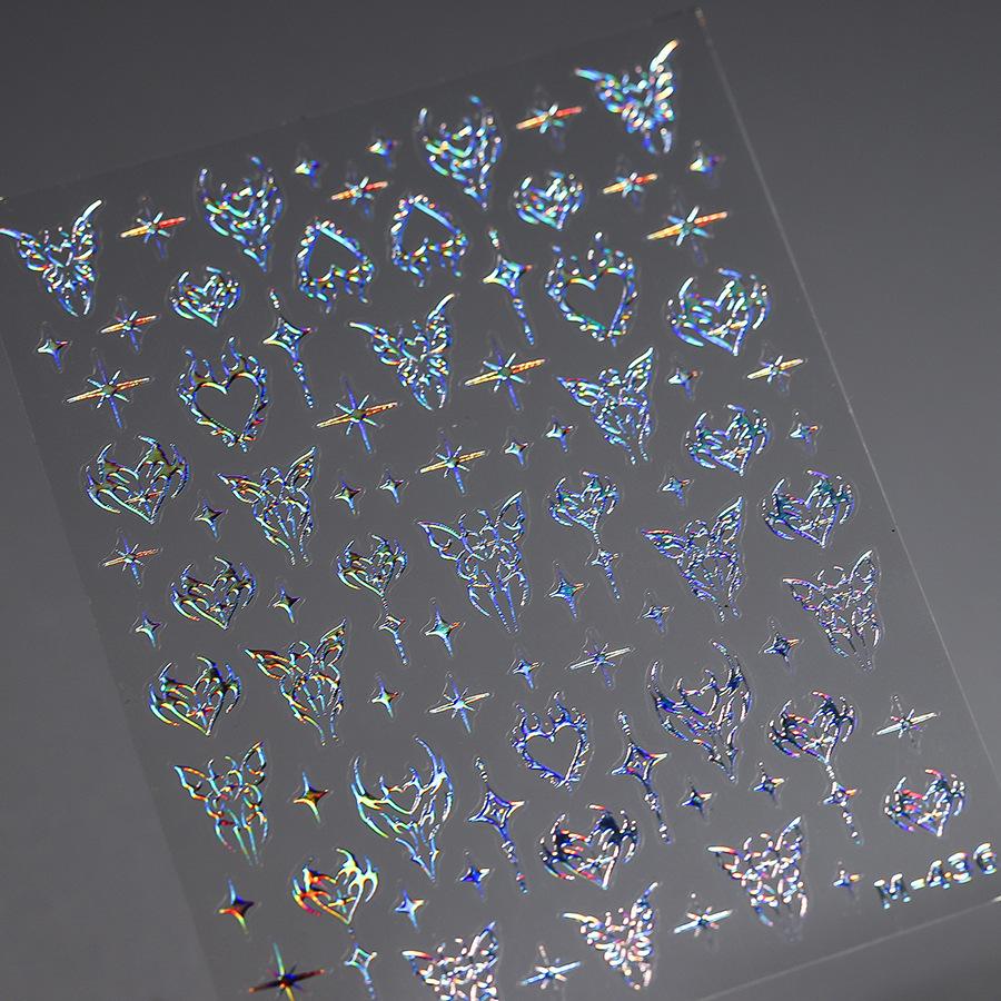 1pcs Butterfly Nail Stickers High Quality Sparkling Shell Light Nail Stickers Nail Art Decal Snakes Design Manicure Tools