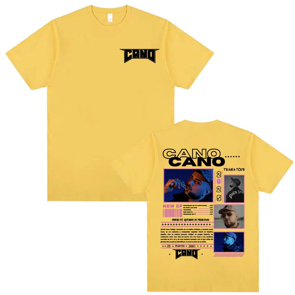 Rapper Cano Triana Tour Album 2025 Printed Tshirts for Unisex Unisex Harajuku Hip Hop Street Tshirt Casual Cotton Oversized T Shirt