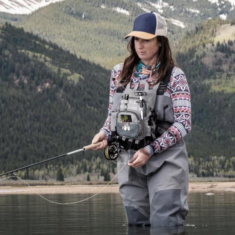 Lightweight Fly Fishing Chest Pack Waterproof Oxford Fabric Angling Gear Bag Outdoor Stream