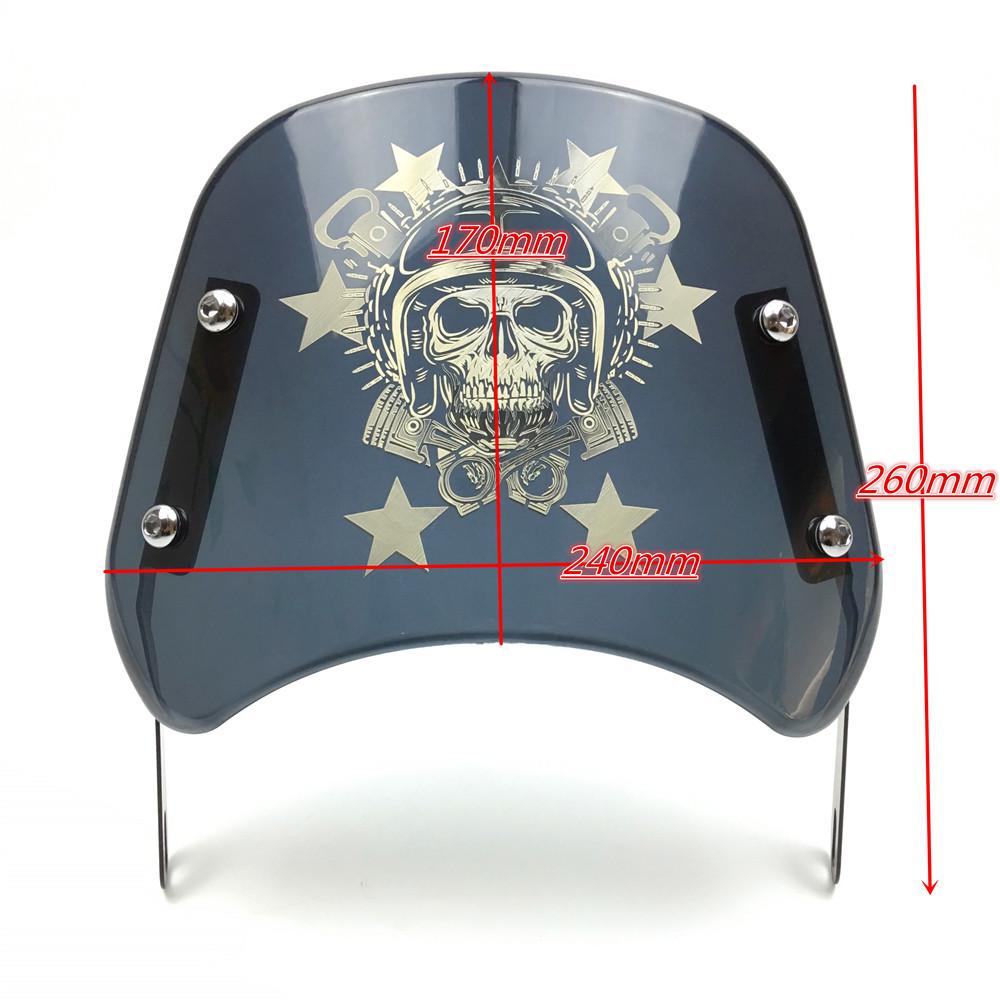 Motorcycle Windshield Wind Deflector Windscreen Universal for Harley Honda Yamaha Kawasaki Suzuki 6.5"-9.45"