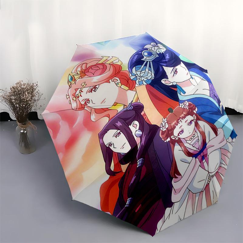 1pc Outdoor Umbrella with Anime Characters - Automatic Opening/Closing - Portable 3-Fold Design - 8-Rib Iron Frame - Perfect Gift for Fans, Trave