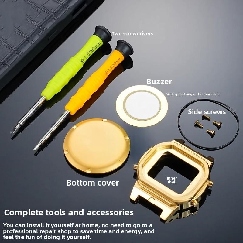 Kit Mod DW5600 Per Casio DW-5600 Guscio Interno Metallico Coperchio Posteriore Vite Anello Impermeabile Lunetta Movimento Acciaio Inossidabile Parti di Ricambio