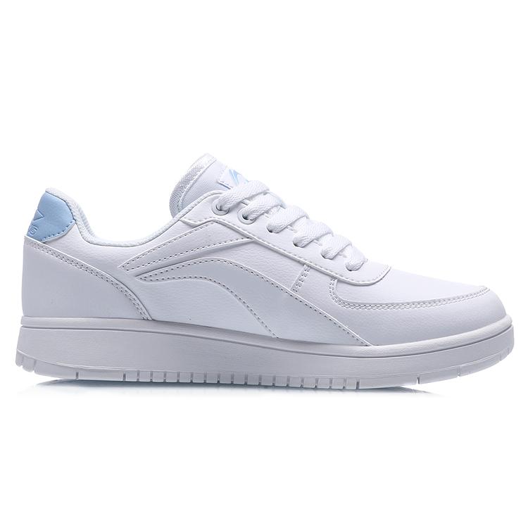 New LiNing Youth Style Low Top Skateboard Shoes Women's White Blue AGCP422-4