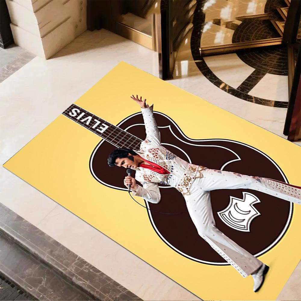 Elvis Presley Guitar Performance Floor Rug Office Rug Design for Hallway Decorate room Kitchen Bedrooms Antislip Carpet Anime Office Decor