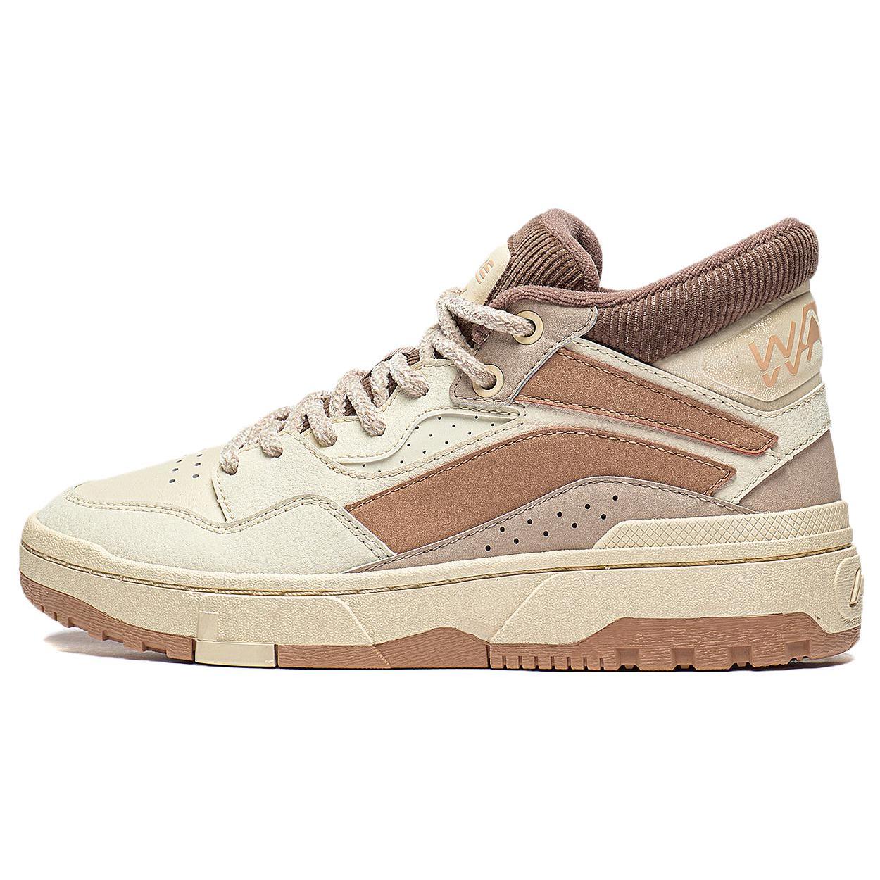 

Li Ning Wave Slip Resistant Cushioning Slip Resistant Cushioning Mid top Skateboard Shoes Women s Beige Brown AGCT224-2 36