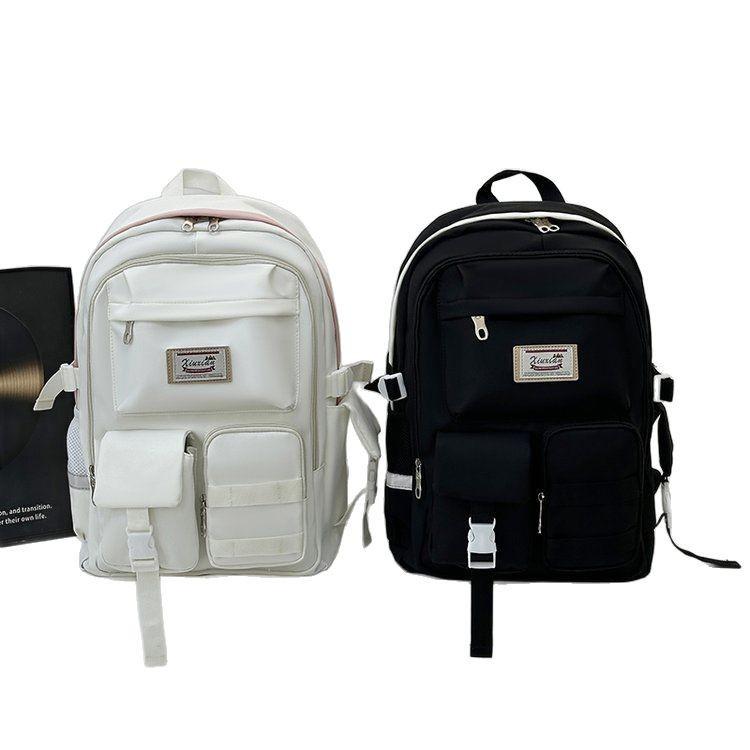 Schoolbag new ins trendy simple and lightweight burden reduction ridge protection versatile large-capacity schoolbag junior high school student