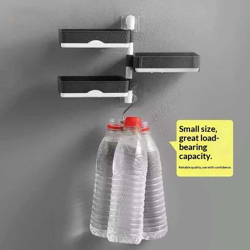 Non Drilling Soap Rack Wall Mounted Multi-Layer Soap Box Storage Rack Rotatable Wall Mounted Soap Holder With Self Draining