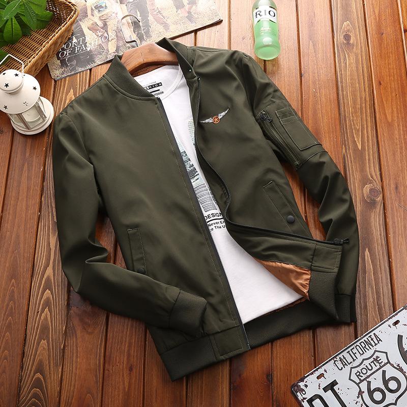 Spring and Autumn New Men's Stand-Up Collar Slim Zipper Men's Jacket