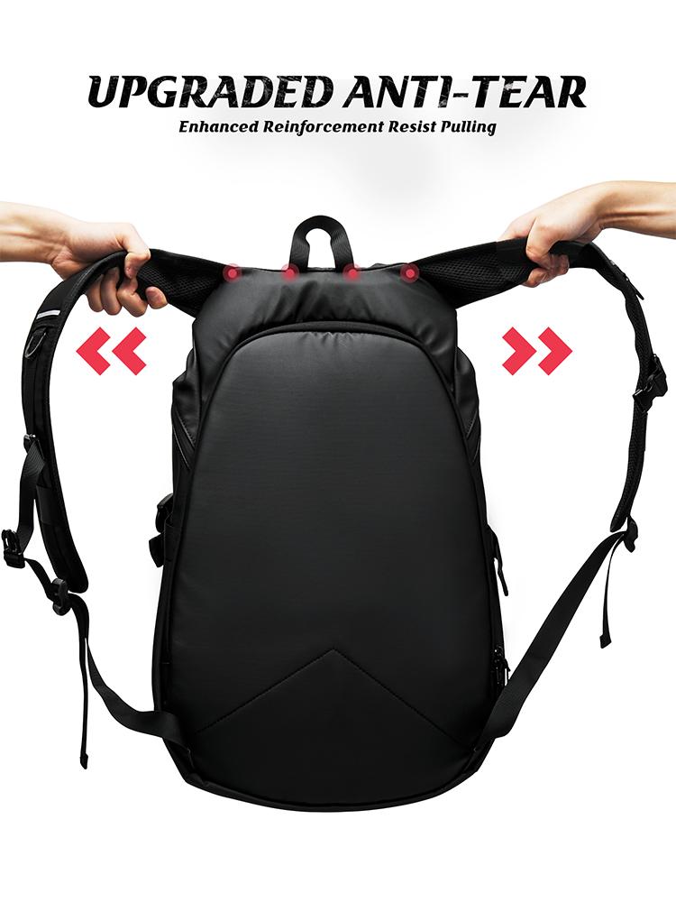 Men's Motorcycle Backpack, Waterproof Helmet Backpack for Men, Travel Backpack Reflective Stripe Hiking Expand Outdoor Backpack