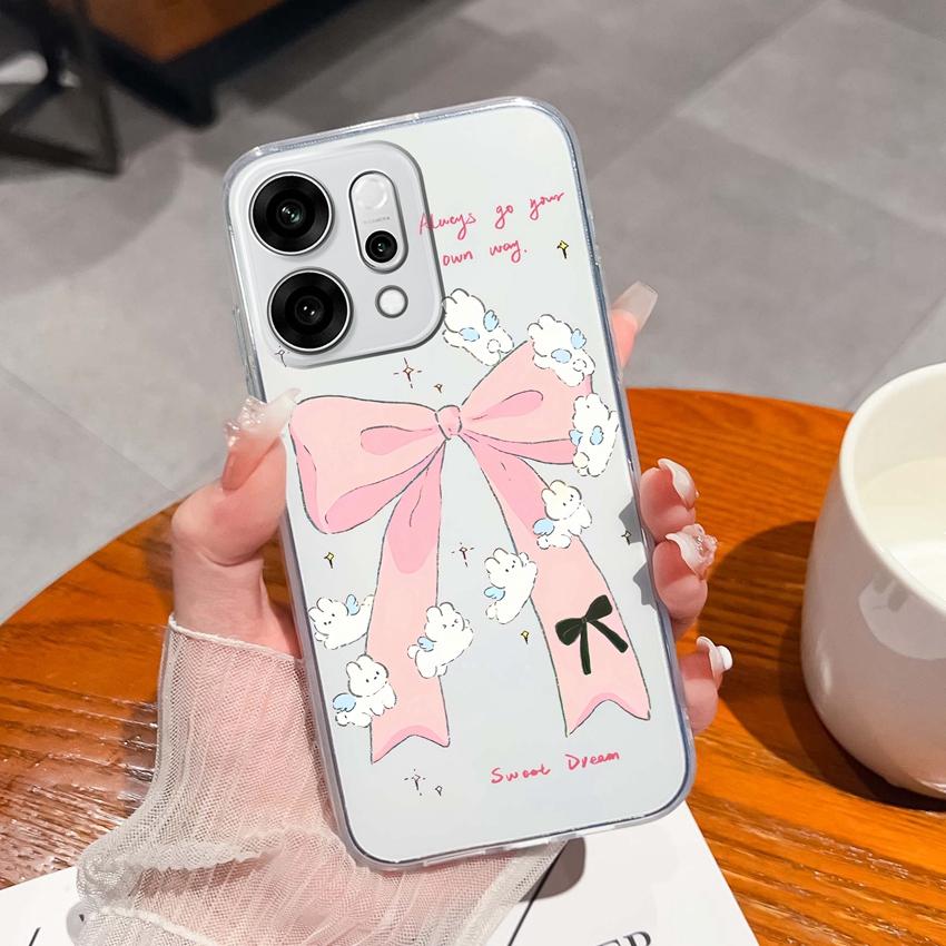 For Oppo Reno14 Pro Realme C71 C75 C75x Ultra Thin Clear Phone Case Cute Panda Pattern Dustproof Protection Soft Transparent Back Cover For Oppo Shell