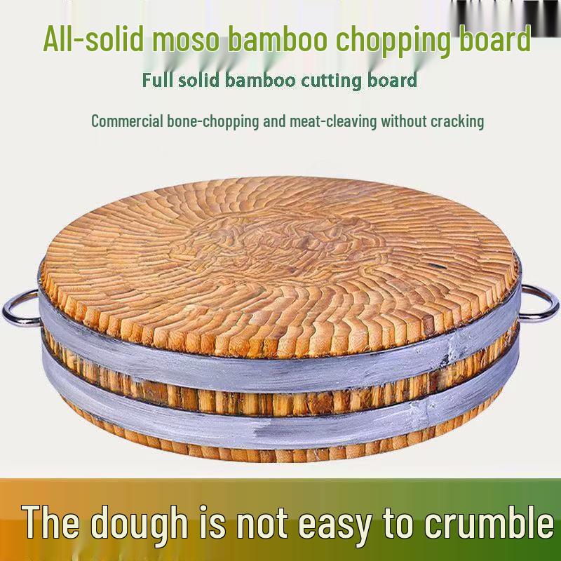 Round Nan Bamboo Extra Thick Chopping Block: Mold-Proof, Heavy-Duty Cutting Board for Meat