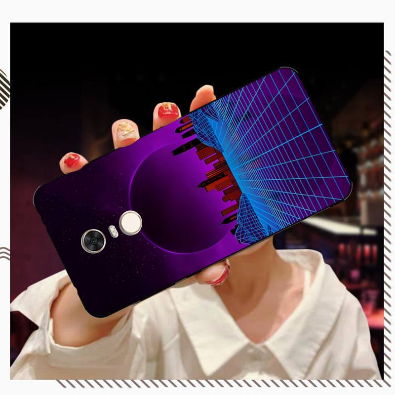 Synthwave Retro 80s Neon Phone Case for Redmi 5 6 7 8 9 A 5plus K20 4X S2 GO 6 K30 pro