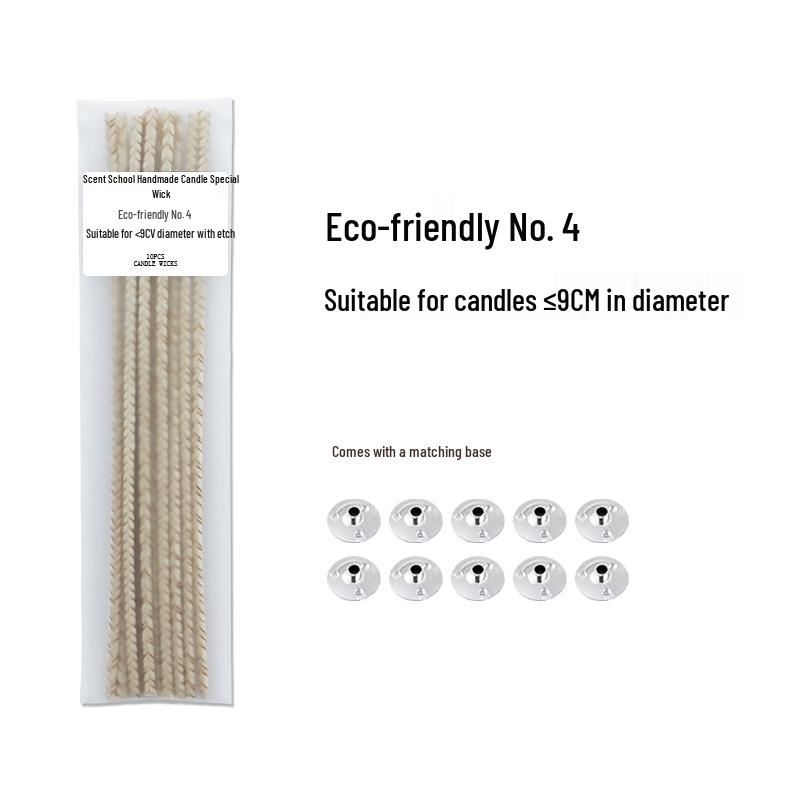 Smokeless Cotton Candle Wicks with Holders - DIY Handmade Over-Waxed Wicks