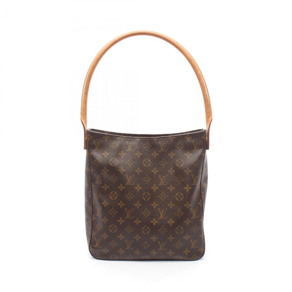 Used LOUIS VUITTON Looping GM Monogram Shoulder Bag M51145 Monogram PVC coated canvas leather Brown Used Women
