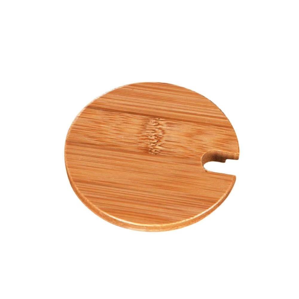 4Pcs Sealed Cup Lids Bamboo Mason Jar Caps Environment Friendly Can Mug Cover  for Bottle