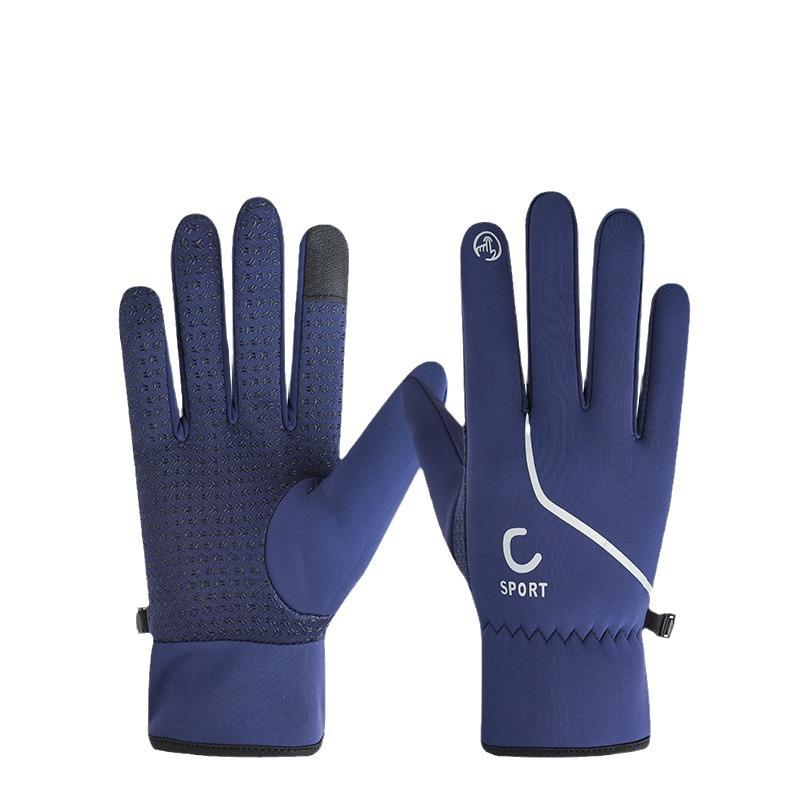 Autumn and Winter Gloves Men's Skiing Outdoor Sports Cycling Gloves Plus Velvet Warm Waterproof Cold Touch Screen Riding