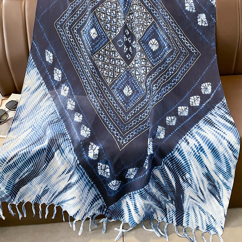 

Luxury Brand Cotton Viscose Scarf Aztec Geometric Floral Tassel Shawls and Wraps Echarpe Pashmina Bufandas Muslim Sjaal