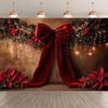 Christmas red velvet bow flower shooting background shining Christmas children family gathering decoration shooting background