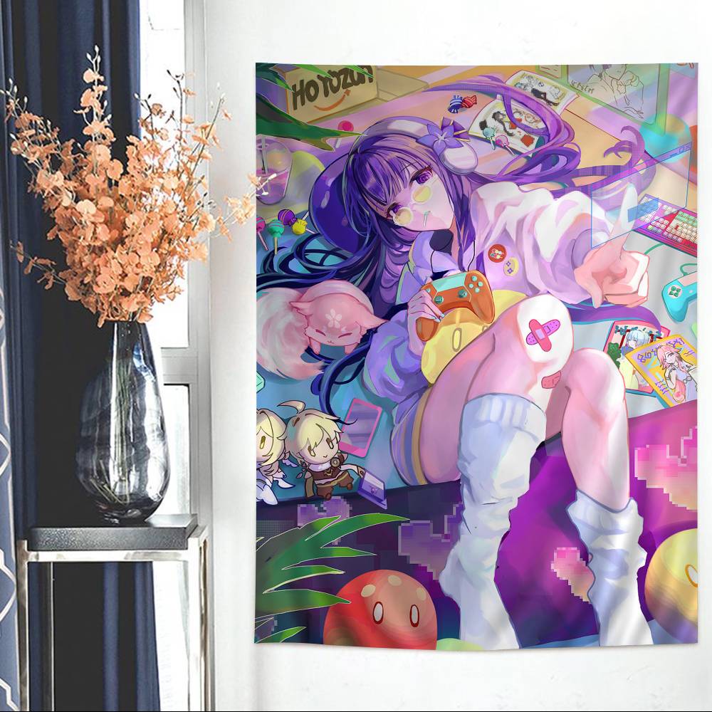 Genshin Impact Beelzebul Hippie Wall Hanging Tapestries For Living Room Home Dorm Decor Art Home Decor
