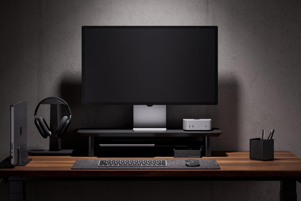 amesoba Wooden Monitor Mini Compact Made of Premium 65cm Stand/Desktop Shelf, Model, Oak, (New Color MAKKURO)