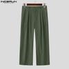 INCERUN Two Pieces Outfits Men Lapel Neck Corduroy Short Sleeve T-Shirt Long Harem Pants Sets 