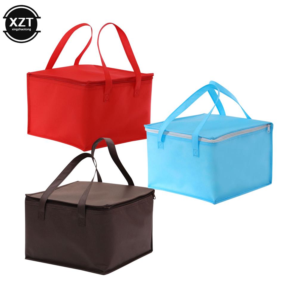 Nuova Borsa Termica Frigo Isolante Fresca Pranzo Cibi Bevande Scatole Conservazione Bevande Grandi Quadrate Borse Refrigerate Zip Picnic Carta Stagnola Borsa Cibo