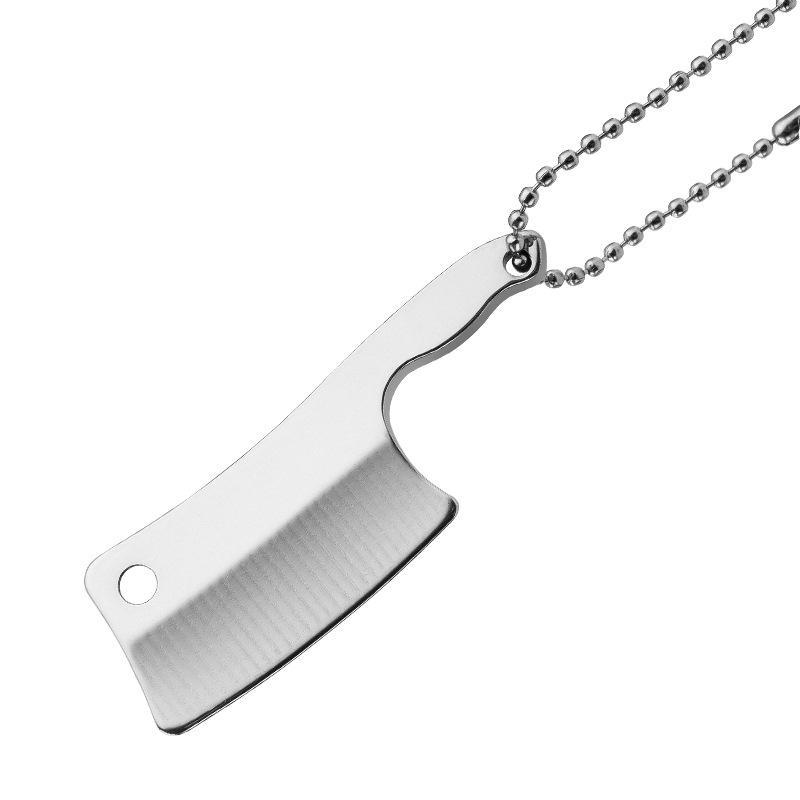 Mini Kitchen Knife 420 Stainless Steel Wooden Handle Pocket Finger Knife Collection God Of Wealth To Gift Pendant Holster Knife