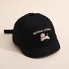 Adjustable Baseball Cap Embroidered Dog Pattern Cotton Fabric Casual Outdoor Hat Unisex Headwear for Everyday Use
