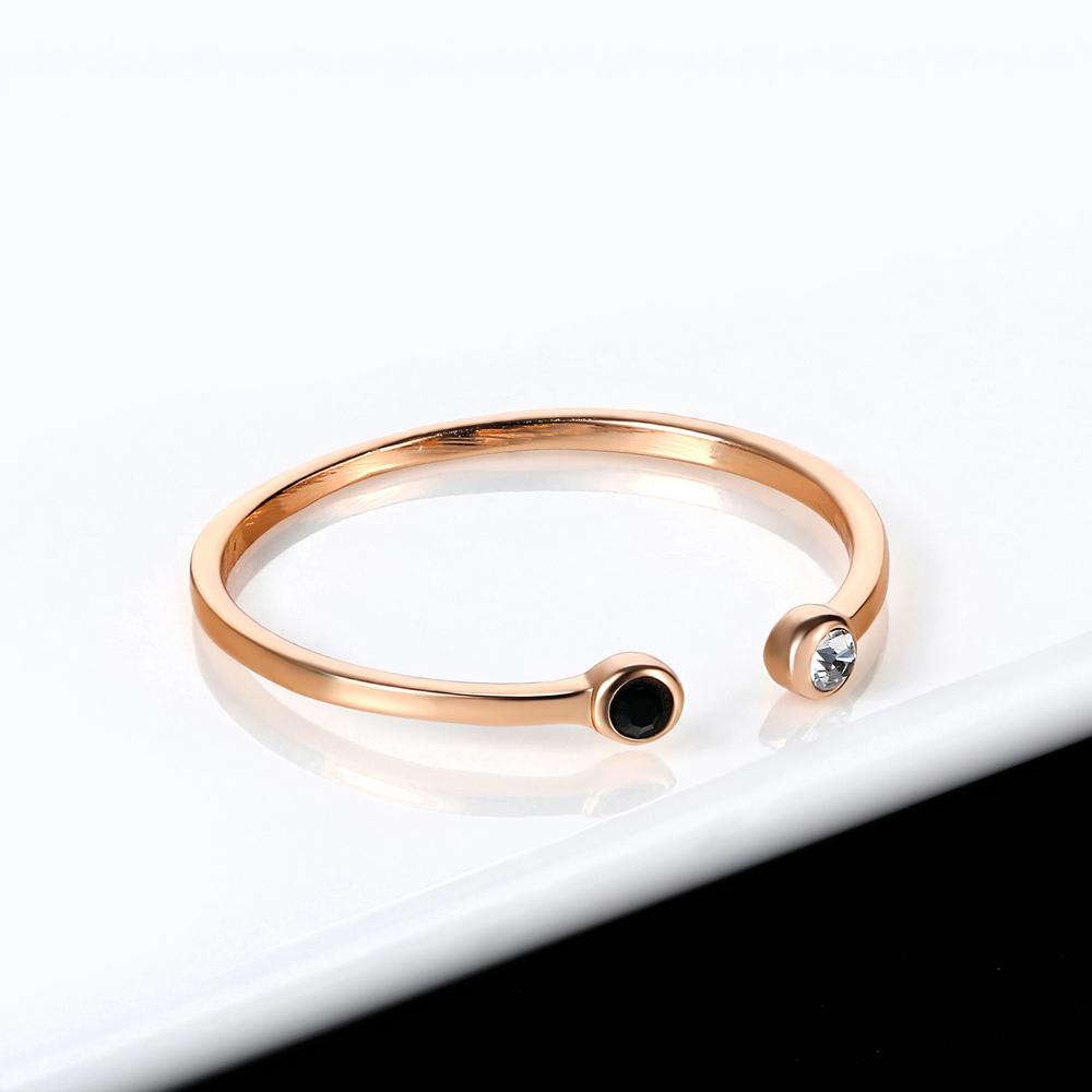 

Simple Lovely Style Mini Crystal Rose Gold Color Ring Jewelry For Girl Women Party Full Sizes ZYR165 5.5