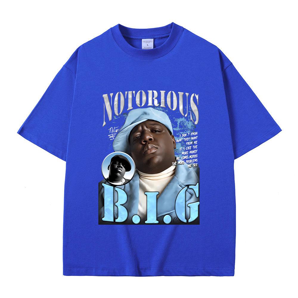 Klassisches Vintage Bestes Berühmtes The Notorious Big T-Shirt Hip Hop Rapper Biggie Smalls Print T-Shirts Herrenmode Übergroßes T-Shirt