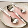 WORTHBUY 316 Stainless Steel Cake Dessert Spoon Kid Spoon Long Handle Soup Spoon Honey Ice Cream Scoop Kitchen Child Tableware4
