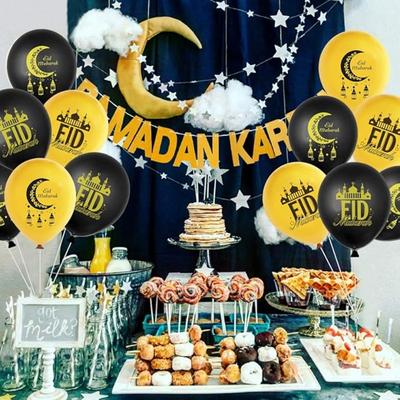 10-400 STÜCKE Eid Mubarak Latexballon Ramadan Kareem Deko Luftballons Ramadan Mubarak Muslimisches Islamisches Festival Partyzubehör 2025