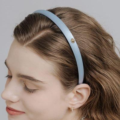 HAS HTY023 Faixa de cabelo azul fina brilhante