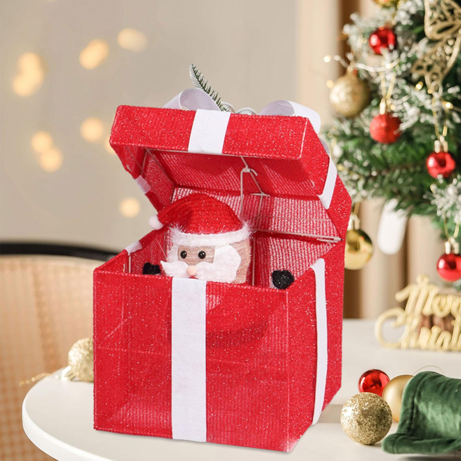 

Electric Christmas Lighted Gift Box Popup Santa Presents for Porch Decor