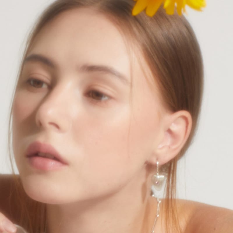 BOLDIERE Heart Leaf Earring_ E22[Silver]