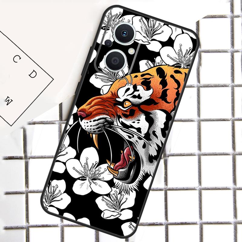 Japanese Tiger For OPPO Reno 13 14 12 11 10 Pro 11F 12F 13F 14F 7 8 Lite 8T OPPO Find X5 X6 X8 X9 Pro Case