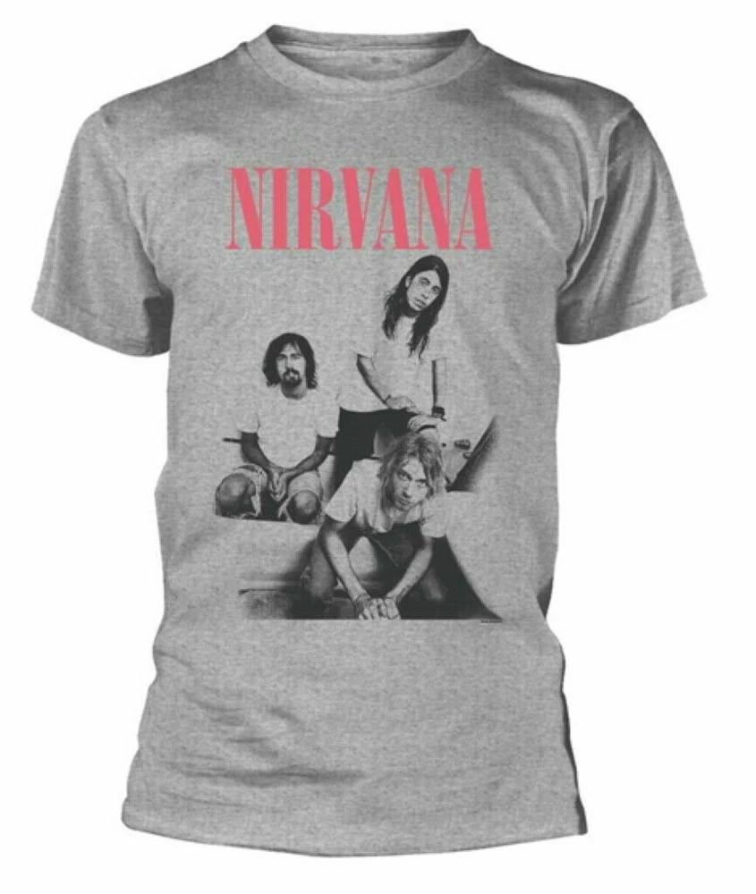 Official Nirvana Bathroom Photo Unisexs Grey T Shirt Nirvana Tee S