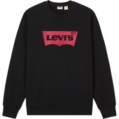 Levis Minimalistisches Bequemes Vielseitiges Logo-Print Lässiges Langarm-Sweatshirt Herren-Sweatshirt Schwarz 003YS-0001